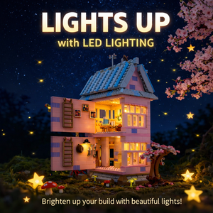 CAYIさくらコテージブックヌックキットさくら日本スタイル建築モデル3Dビルディングブロックセット1227個軽量ドールハウス - Product Image 6