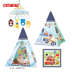 Los niños <span class=keywords><strong>tipi</strong></span> tienda plegable estera del juego del bebé musical casa los niños tienda de campaña con juguetes - Product Image 1