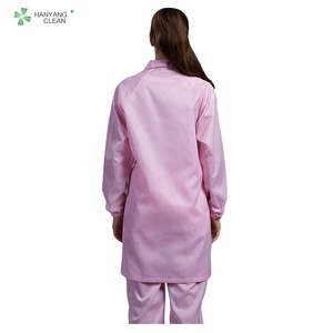 H-1104 Antiestático <span class=keywords><strong>ESD</strong></span> Smock Gown Autoclavável Cleanroom Pink Stripe Vestuário Segurança Vestuário para Lab Coats - Product Image 3