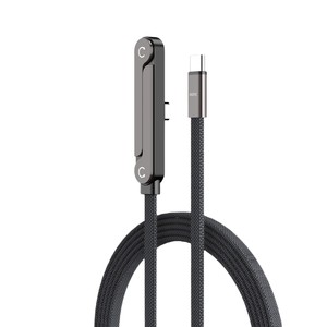 สายชาร์จโทรศัพท์สำหรับเล่นเกม 240W PD พร้อมที่วางโทรศัพท์, สายชาร์จ<span class=keywords><strong>แบ</strong></span>บงอได้ Type-C Usb C <span class=keywords><strong>ชาร์จ</strong></span>เร็ว ซิงค์ข้อมูล ผลิตจากโลหะผสมสังกะสี สำหรับ <span class=keywords><strong>iPhone</strong></span> 15 16 17 Samsung S25 - Product Image 1