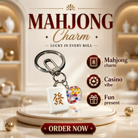Porte-clés Mahjong Fa avec dés, porte-clés porte-bonheur chinois, breloque de sac, cadeau souvenir, vente en gros