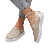 Nouvelle Arrivée 2025 – Mocassins Plats Décontractés à Paillettes pour Femmes, Grande Taille, Bout Rond, Faciles à Enfiler, Idéals pour l'Automne – Commerce International