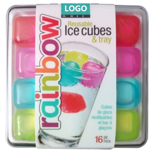 Paquet en plastique lavable de 20 <span class=keywords><strong>glaçons</strong></span> colorés carrés réutilisables sans dilution pour garder les boissons froides pour la boisson - Product Image 3