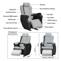 Sièges d'aviation de luxe en similicuir série Alphard, ensemble complet avec table pliable, repose-jambes double extension, massage électrique VIP pour van