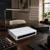 Switch Ethernet Gigabit non géré 8 ports, boîtier plastique, 10/100/1000M, pour caméras IP et réseaux domestiques