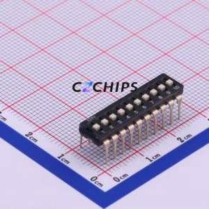 ES-10KP DIP Switch Through hole Component (THT) Switch Flat Toggle, Raised Type Single Pole Single Throw 10 2.54mm - Product Image 1