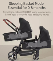 Nouveautés JXB, poussette double compacte pliable multifonctionnelle de luxe à quatre roues avec suspension pour les voyages en plein air