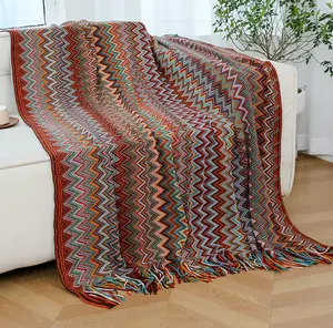 Wholesale Boho Throw Bed Soft Knit Blanket Promotion Soft Knit Blanket For Home Decor