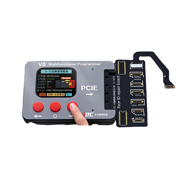 I2C V8 Multifunctional Programmer One-Click Read/Write Face ID Dot Matrix for iPhone X-16 Series Mobile Phone Repair Tools