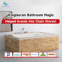 Bak Mandi & Whirlpool Kinglauren Standar EU, Bentuk Persegi Panjang Hitam, Modern untuk Apartemen, Bak Mandi Pijat Dalam Ruangan