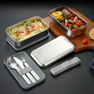 Trending Metal Lunch Box for Adults Stainless Steel Lunchbox Stainless Steel Two Layer Bento Box SS304 Lunch Box Bento - Product Image 3