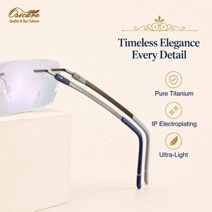 Osicare - Monturas de Gafas de Titanio Puro sin Aro, Minimalistas, Ultraligeras, 3 Piezas, Cómodas, para Hombre y <span class=keywords><strong>Mujer</strong></span> - Product Image 2