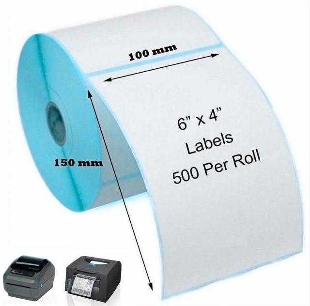 4x6 Direct Thermal Shipping Waybill Address Labels Barcode Sticker Self Adhesive Paper 100x150 Thermal Label Roll Manufacturer