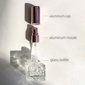 Mini flacons de parfum vides de luxe de 10 ml Bouteilles de désodorisant carré en verre de voyage de 10 ml Parfum en verre pour climatiseur - Product Image 4