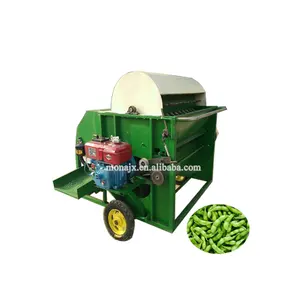 Machine de cueillette de soja verte | machine de cueillette de gousses de haricots français 300 kg/h | prix de la machine de séparation de cueilleur d'edamame japonais