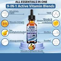 Complexe B Liquide Methylé en Gouttes Vitamine B12 Méthylique Méthylfolate Inositol Choline TMG Vitamine C E Complément pour le Soutien du Gène MTHFR
