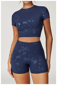 Ensemble de sport et yoga <span class=keywords><strong>5</strong></span> pièces pour femme : survêtement de compression tendance avec crop top et veste zippée pour l'extérieur - Product Image 5