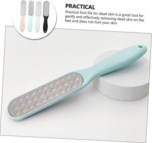 Herramienta de pedicura profesional: Lima exfoliante de acero inoxidable con mango largo de plástico para talones y pies. - Product Image 3