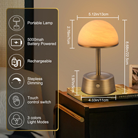 Lampe de table rechargeable ZeroUNO en forme de champignon, appliques murales en albâtre, lampe de chevet en albâtre aspect marbre, moderne