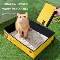 Bac à litière pliable extra large, imperméable et portable avec sac de rangement pour chats et chatons - Utilisation en voyage en extérieur