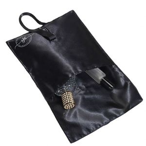 Pochette cadeau en satin noir avec ruban, logo personnalisé, emballage cosmétique en satin, enveloppe pour parfum - Product Image 4