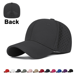 Gorra Ajustada de Secado Rápido, Poliéster, Parte Trasera Cerrada, Negra, Perforada, Visera Curva de Perfil Bajo, Refrigerante, Suministro de Fábrica al Por Mayor - Product Image 1
