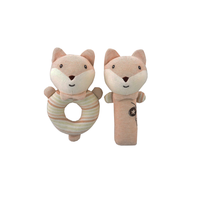 Hochet à main pour bébé Jouets en peluche Éducation précoce Animal Chien Hochet à main Poupée Bébé Jouets apaisants