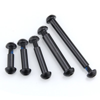 Vis Chicago mâle-femelle à tête bouton hexagonale en nylon noir, en acier inoxydable et aluminium de 6 mm