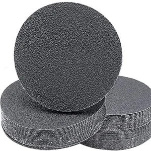 Giấy Nhám Nhám Tròn Móc Đĩa Chà Nhám Và Vòng Tròn Silicon Carbide Để Đánh Bóng Đá Màu Đen 8 Inch P 40-1500