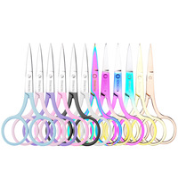 Ciseaux à broder en acier inoxydable multicolores, durables, pratiques, compacts et portables, accessoire de couture pour travaux d'aiguille