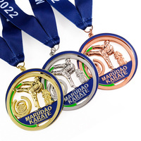 Médailles de récompense personnalisées en alliage de zinc plaqué or, argent et bronze, modernes et sportives, fabriquées sur mesure avec ruban pour souvenirs