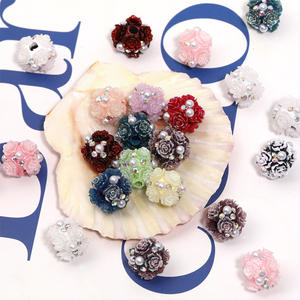 12mmPearl Rose Pottery Mud Bead Fine Sparkle Camelia Ball DIY Phone Chain Bead Pen Accesorios de joyería - Product Image 1
