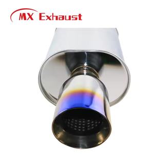 <span class=keywords><strong>Silencieux</strong></span> d'échappement universel en acier inoxydable de style ovale de haute qualité 2 ''-4'' avec embouts droits/courbés pour modification de voiture/camion - Product Image 2