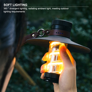 Đèn <span class=keywords><strong>LED</strong></span> chống nước IPX4 Công tắc xoay Đèn pin có thể sạc lại Pin tích hợp Silicone ABS Đèn lồng cắm trại - Product Image 2