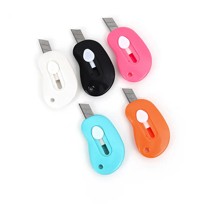 Đầy màu sắc có thể thu vào hộp cắt thư Opener Mini Pocket dao với lưỡi cho hộp nhỏ giấy mở tiện ích