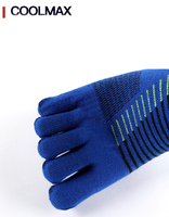 Chaussettes de sport professionnelles pour hommes à cinq doigts, mi-mollet, Coolmax, séchage rapide, compression, pour marathon et activités de plein air