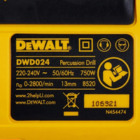 DWD024 13mm 750W Perceuse à marteau à contrôle de vitesse Impact électrique de qualité industrielle professionnelle pour la démolition