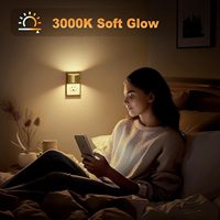 ZHILAI Mini Veilleuse LED Moderne Dorée à Brancher, Blanc Chaud 3000K, avec Capteur Crépusculaire et Intensité Variable, Certifiée FCC, pour Chambre à Coucher, 30/60/100 Lumens