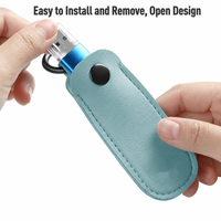 Clé USB en cuir très vendue avec étui de protection et porte-clés, pochette de rangement pour accessoires numériques