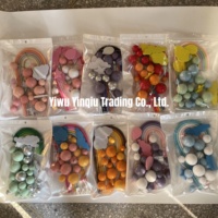 Nouveau style 28 pièces/sac Faux boules nuage arc-en-ciel pour décoration de gâteaux, ensemble de faux boules macaron pour décoration de gâteaux