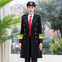 Manteau unisexe d'hiver pour concierge, uniforme pour la sécurité des biens immobiliers ferroviaires, service professionnel