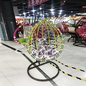 Chaise à bascule d'intérieur pour <span class=keywords><strong>adulte</strong></span> <span class=keywords><strong>Nid</strong></span> d'oiseau paresseux Bryant Chaise à bascule double Balançoire Panier suspendu Chaise en rotin Balançoires pour balcon et patio - Product Image 6