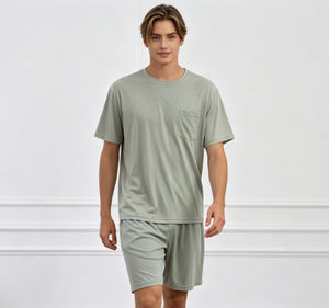 Conjunto de Pijamas de Bambú para Hombre, Ropa de Dormir Suave Personalizada, Fabricante OEM, Proveedor Mayorista para Marcas - Product Image 3