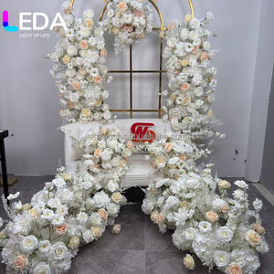 Guirlande de fleurs artificielles en soie blanche LEDA pour décoration de mariage, rangée florale pour événements, centre de table, chemin de table fleuri - Product Image 1