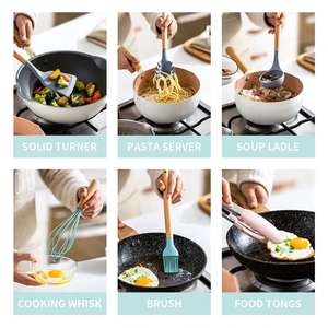 Bộ dụng cụ nhà bếp chịu nhiệt 19 món, bộ nồi chảo chống dính, dụng cụ nhà bếp bằng silicon kèm hộp đựng - Product Image 6