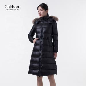 Chaqueta de ganso delgada de nuevo diseño 2021 para mujer, decoración de piel con capucha cálida de invierno, prendas de vestir exteriores informales transpirables impermeables de nailon - Product Image 2