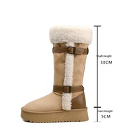 Bottines d'hiver pour femmes, doublées de fausse fourrure, bottes de neige, plateforme, chaudes, antidérapantes, chaussures décontractées, OEM ODM en gros