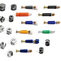 Juego de tornillos y tuercas para muebles 3 en 1, conector desmontable con espiga de plástico para muebles de tablero