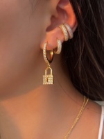 Nouvelles Boucles d'Oreilles Dazan Coréennes 2026, Géométriques Arc de Triomphe, Plaqué Or 18 carats, Zircon Coloré, Super Éclatantes, Tendance, pour Femme