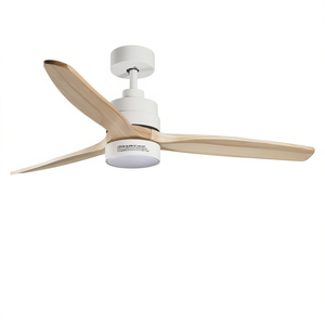 Ventilatore da Soffitto LEDUNI 52 Pollici con Motore DC, Pale in Legno, Design Moderno Bianco, Luce LED, Telecomando, Ingresso 220V - Product Image 1